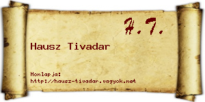 Hausz Tivadar névjegykártya